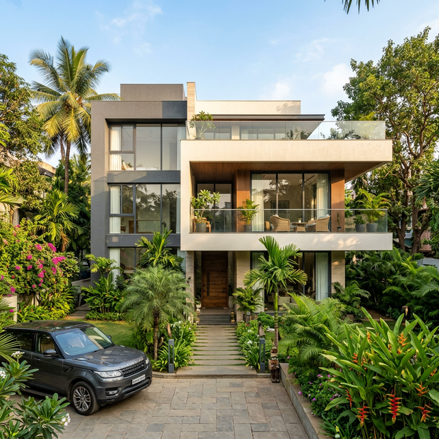 Exterior Villa — Bandra - Exterior painting project by One Painters